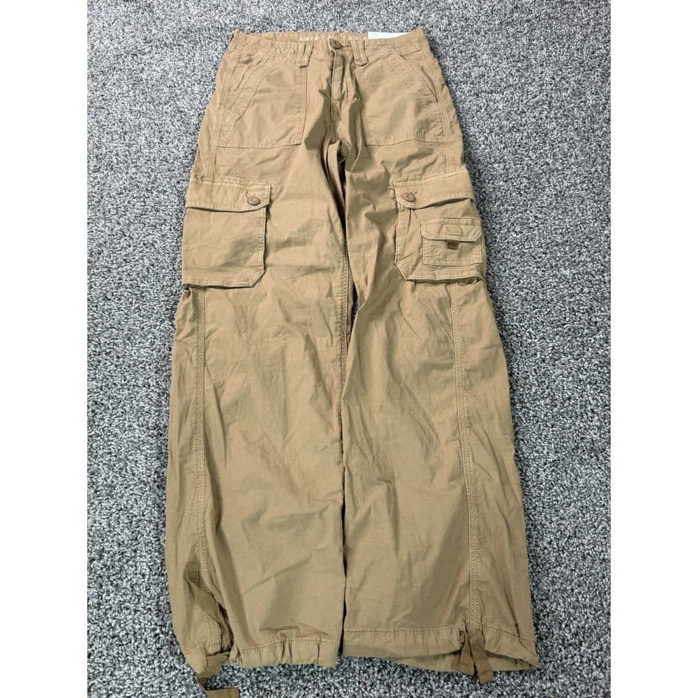 American Eagle Baggy Jogger Cargo Pants Women's Size 2 Beige NWT Baggy - Picture 1 of 12